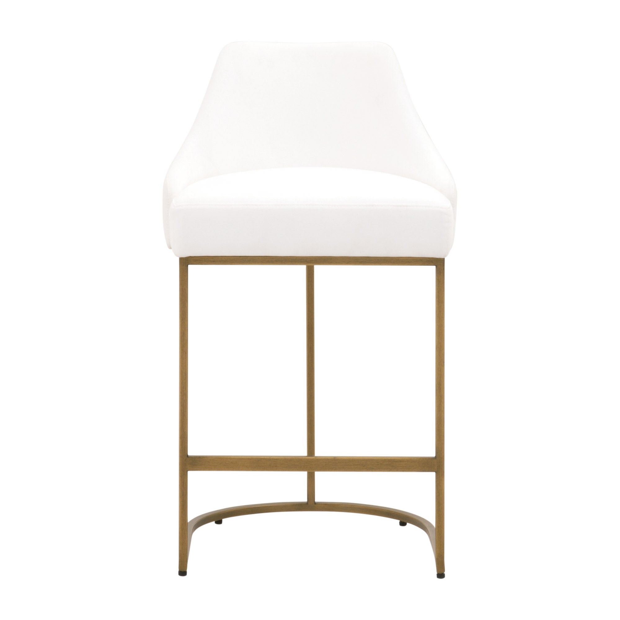 Parissa Counter Stool, Set of 2, Pearl, Brushed Gold