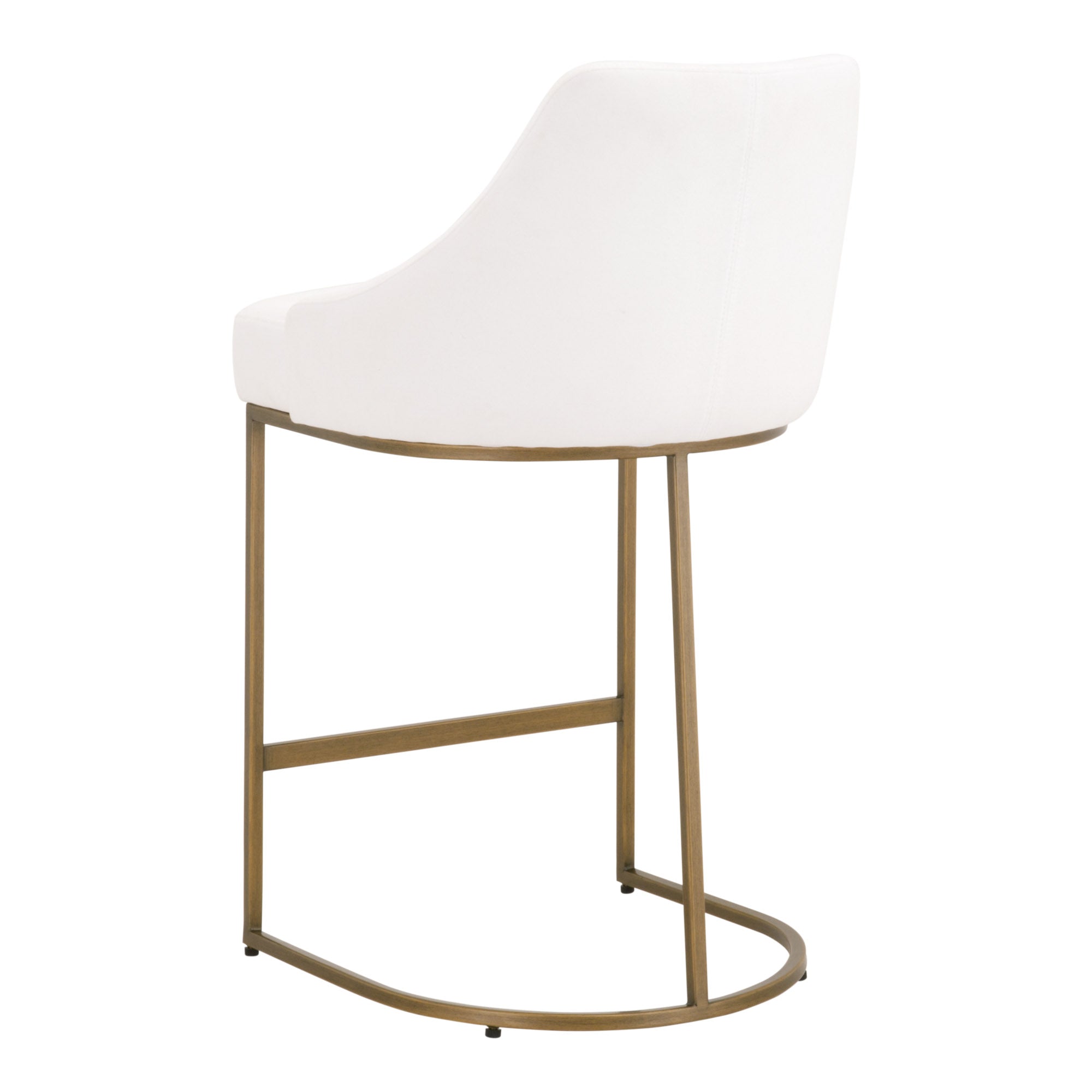 Parissa Counter Stool, Set of 2, Pearl, Brushed Gold