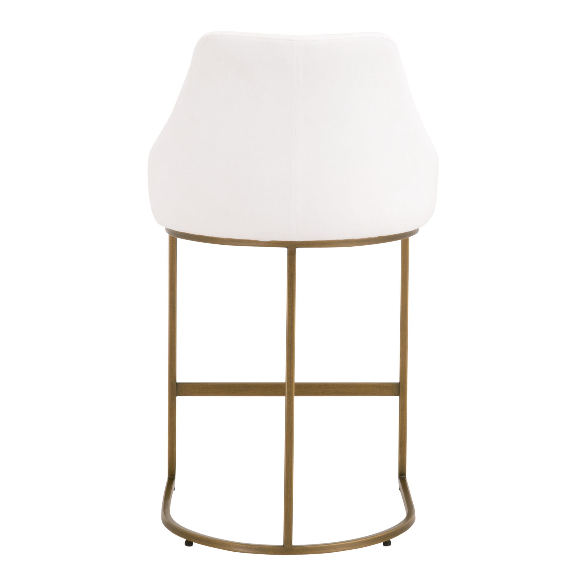 Parissa Counter Stool, Set of 2, Pearl, Brushed Gold