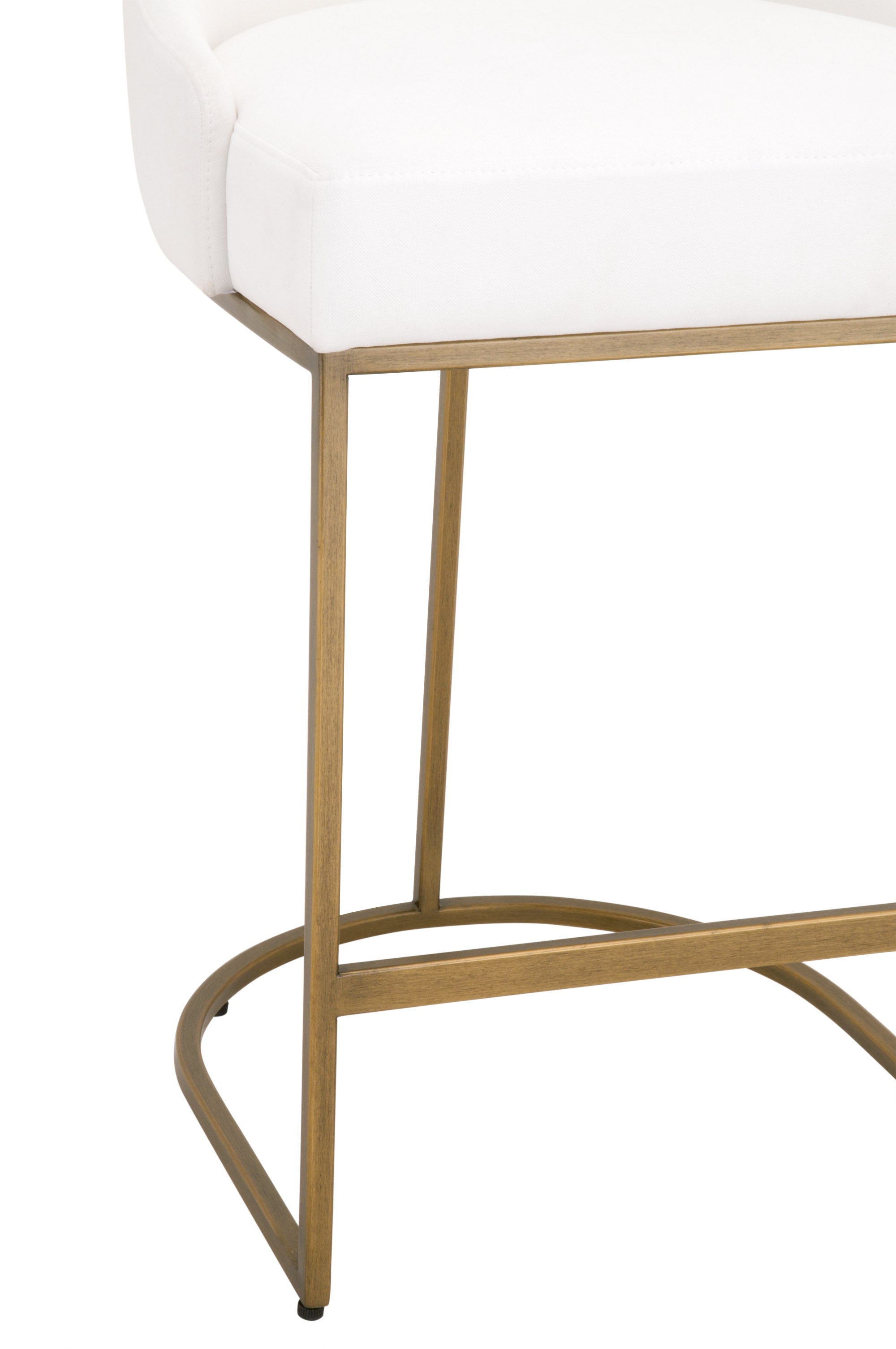Parissa Counter Stool, Set of 2, Pearl, Brushed Gold