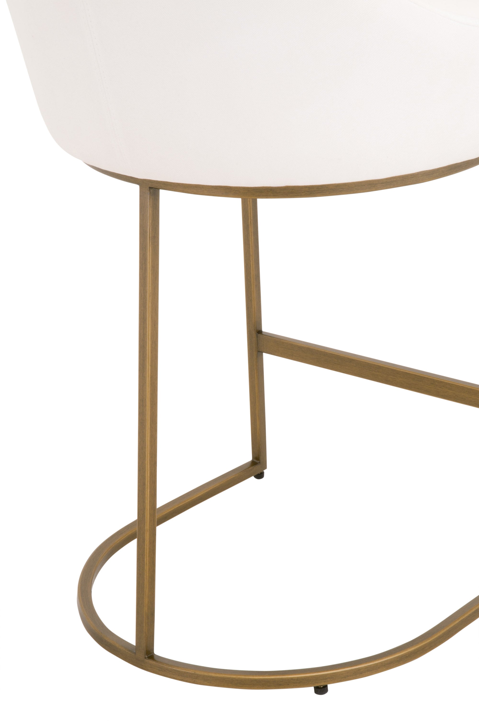 Parissa Counter Stool, Set of 2, Pearl, Brushed Gold