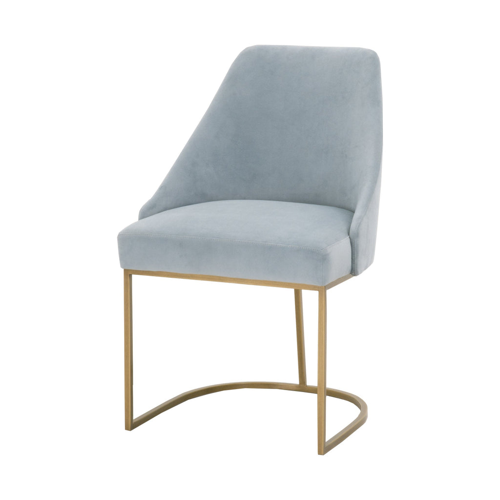 Parissa Dining Chair, Set of 2, Coastal Velvet, Brushed Gold