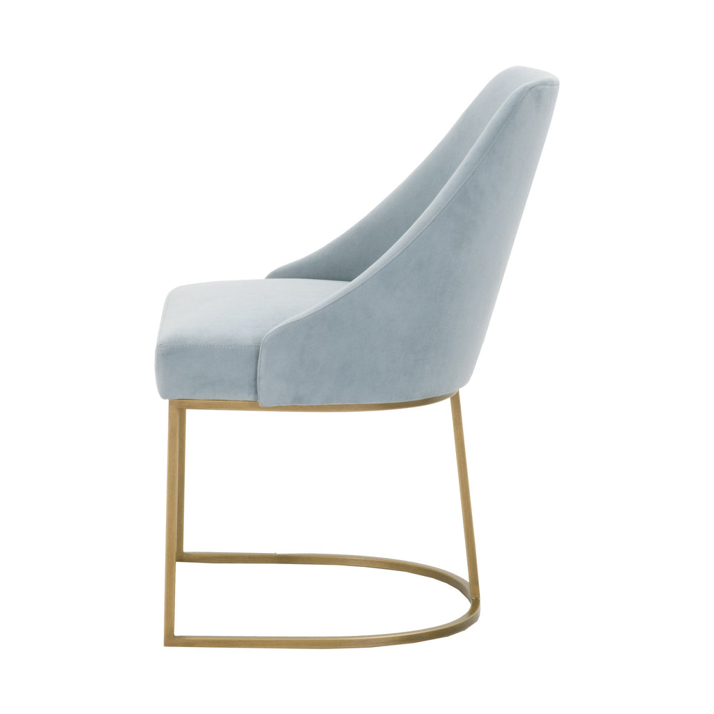 Parissa Dining Chair, Set of 2, Coastal Velvet, Brushed Gold