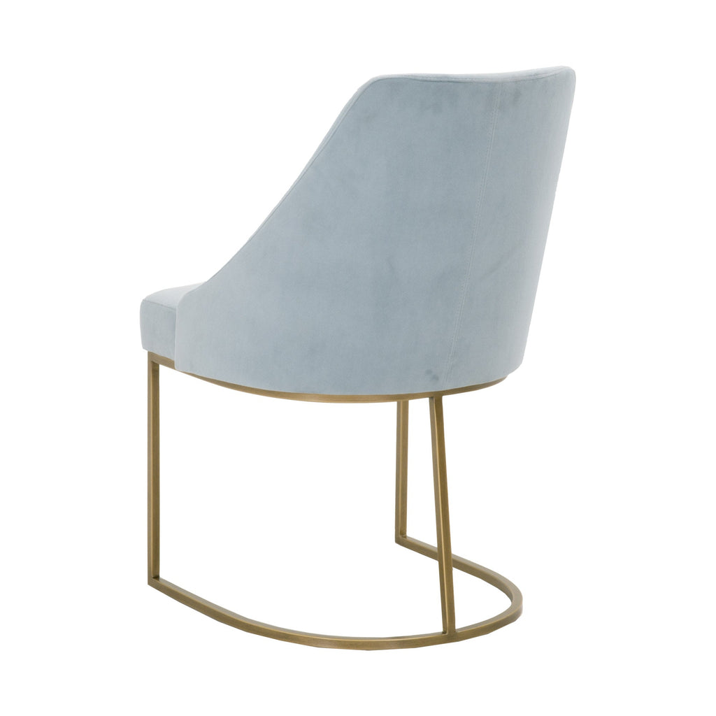 Parissa Dining Chair, Set of 2, Coastal Velvet, Brushed Gold