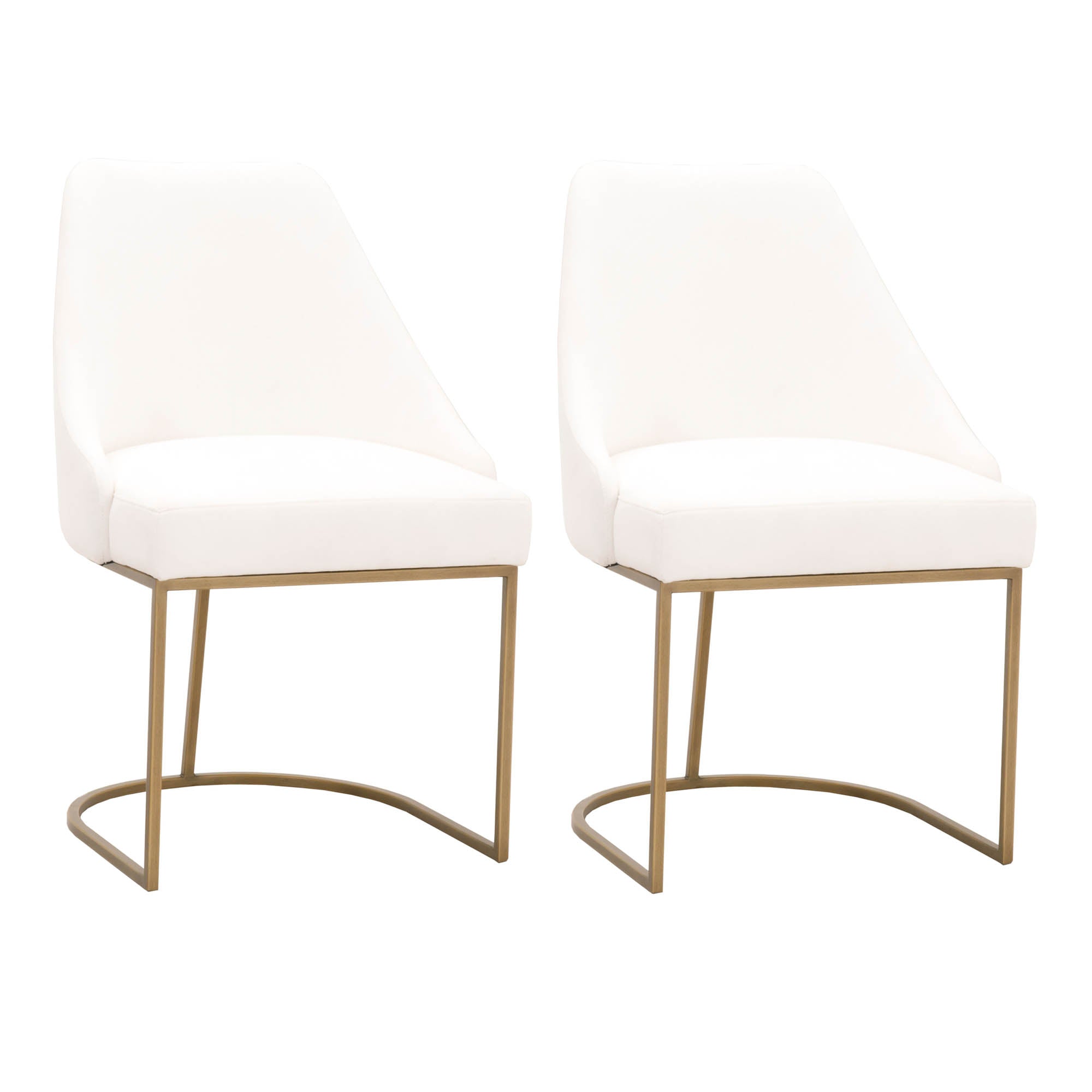Parissa Dining Chair - Pearl, Brushed Gold, Set of 2