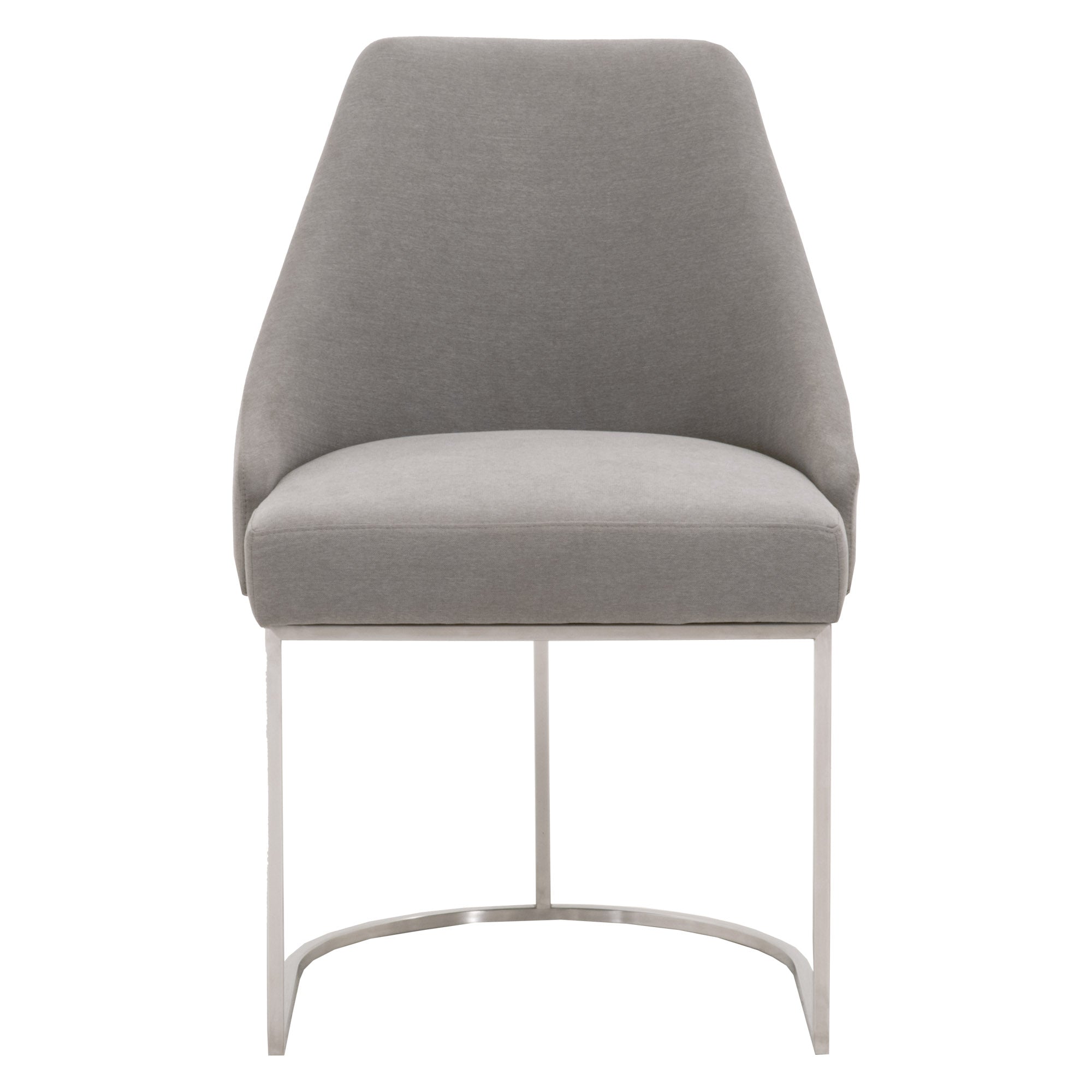 Parissa Dining Chair, Set of 2, Slate, Brushed Stainless Steel
