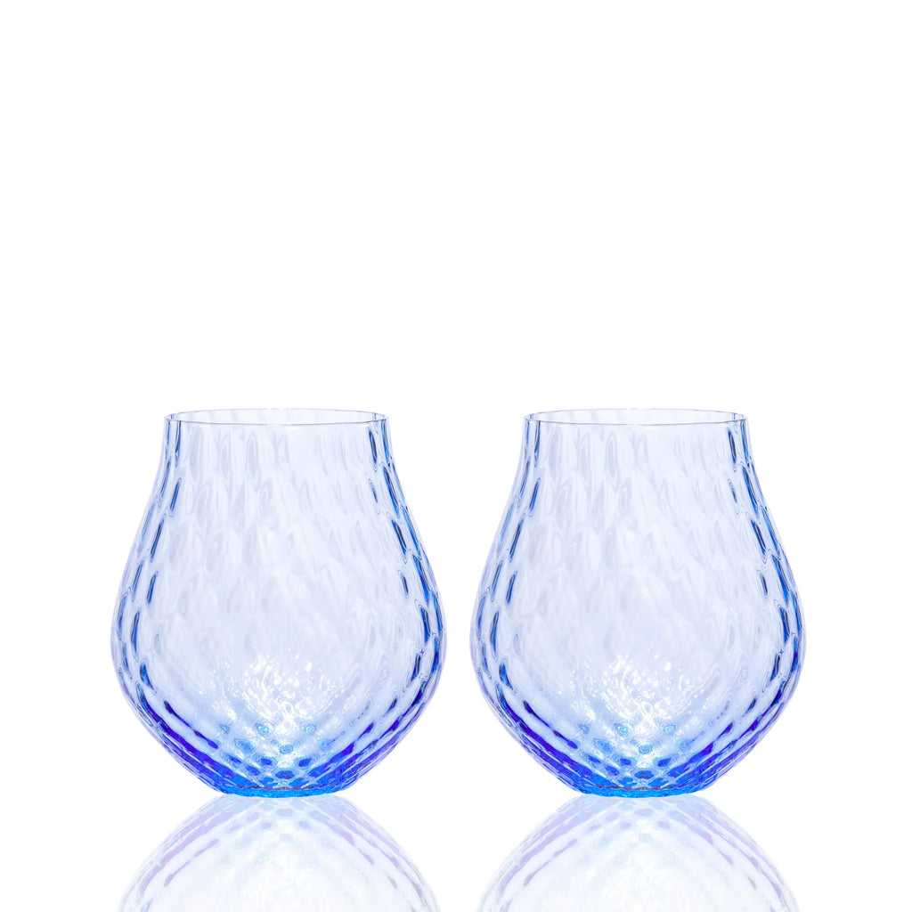 Phoebe Cobalt Stemless Wine Glasses, Set of 2