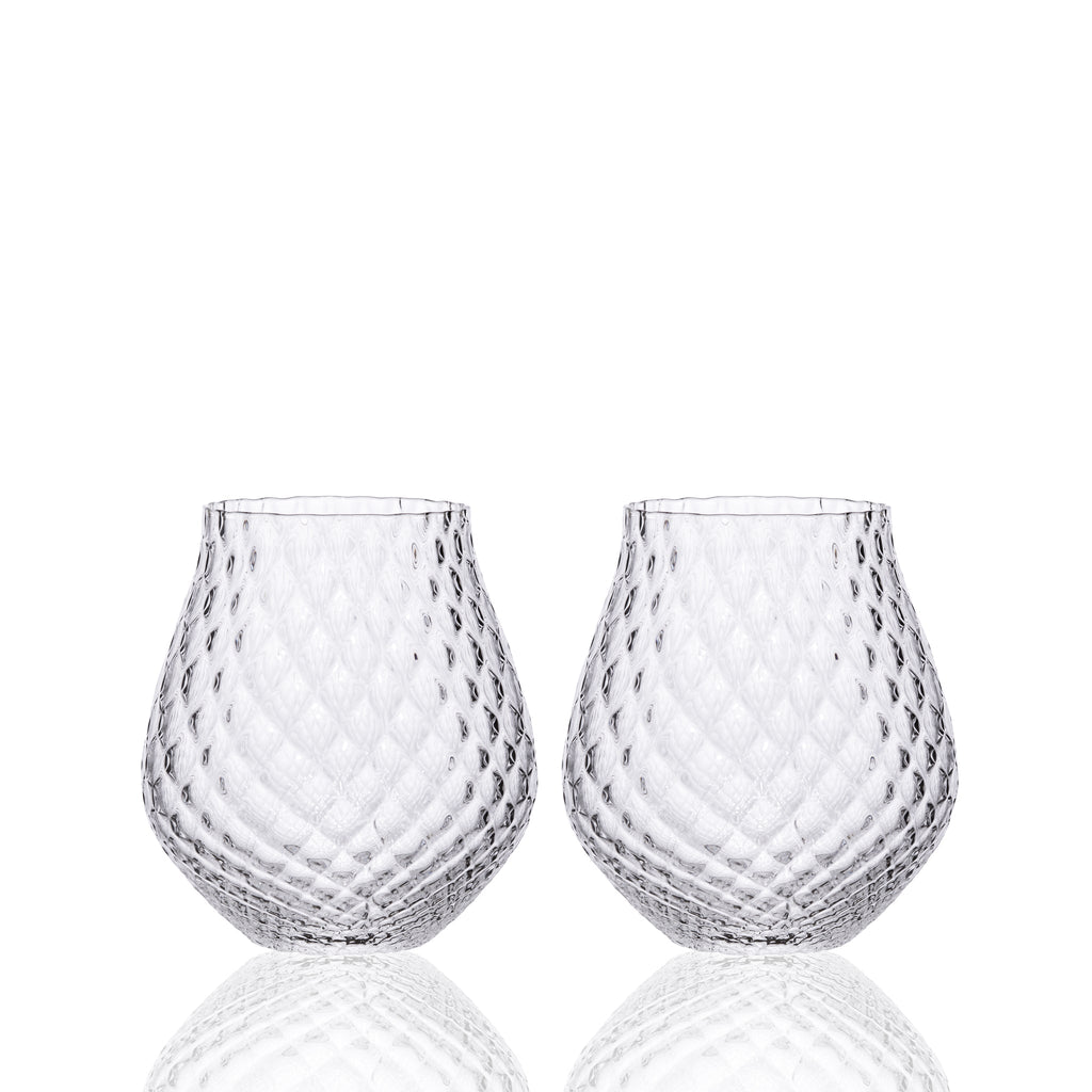 Phoebe Clear Stemless Wine Glasses, Set of 2