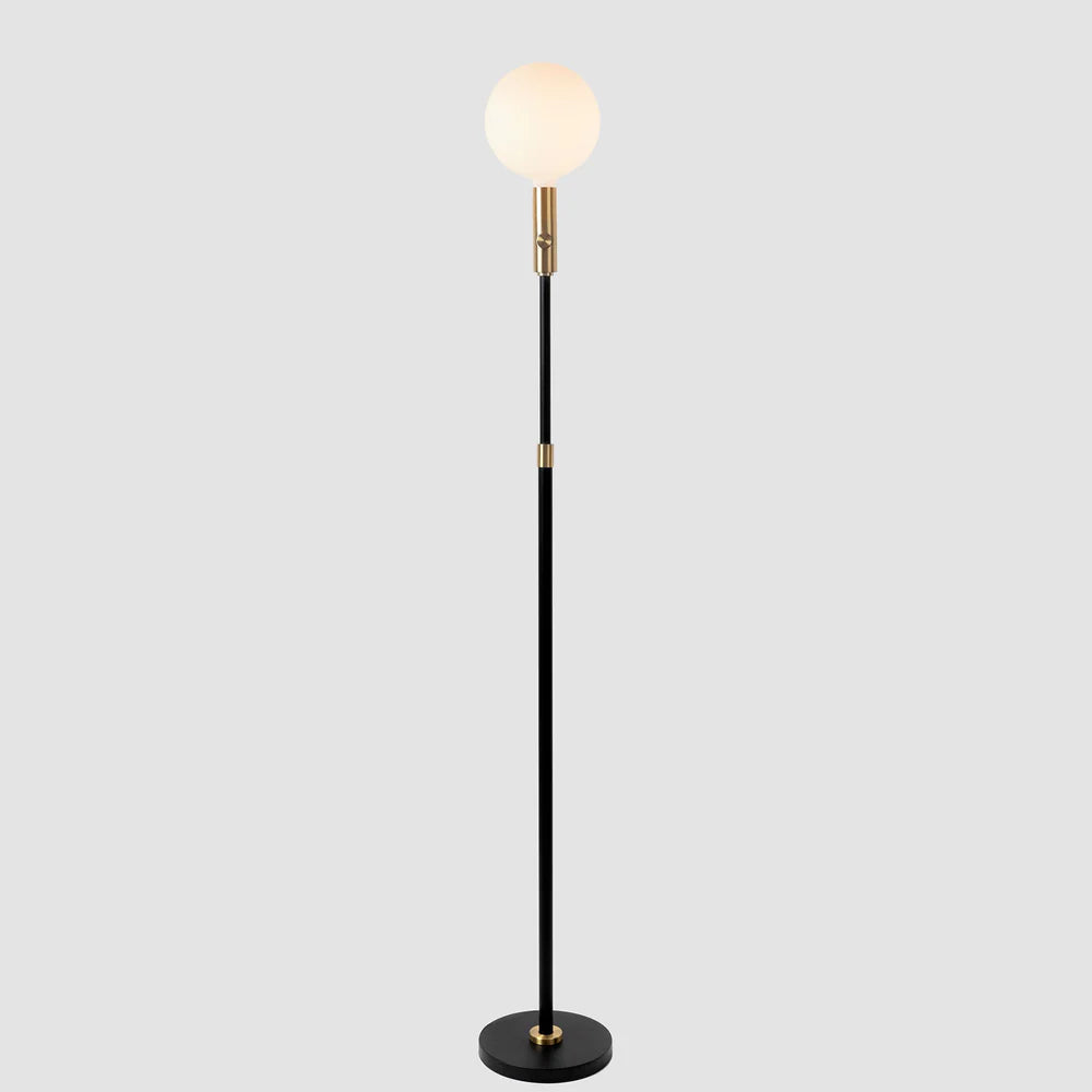 Poise Adjustable Floor Lamp + Sphere V Bulb - Brass