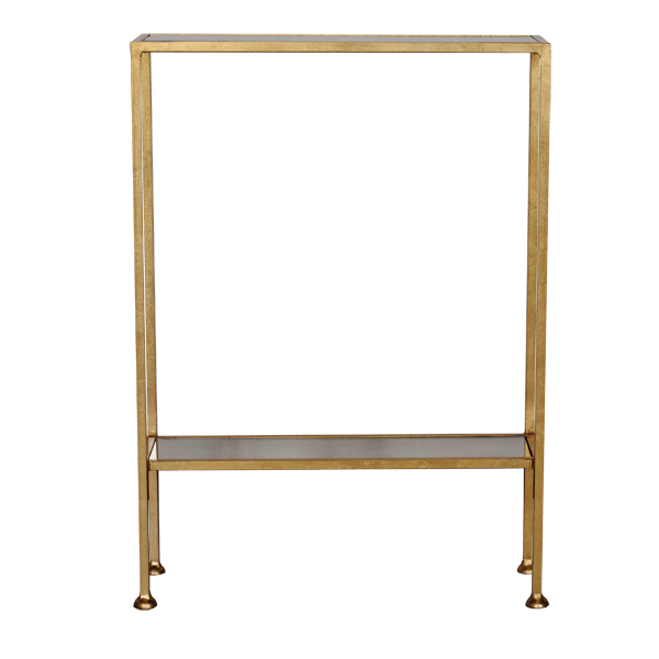 Small Gold Leaf Shelf With Mirror