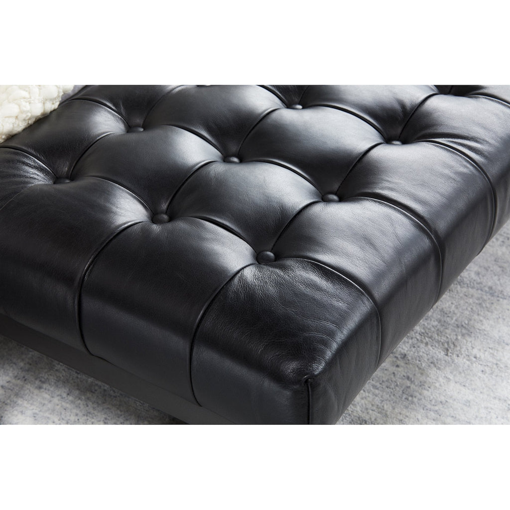 Wyatt Leather Bench, Black