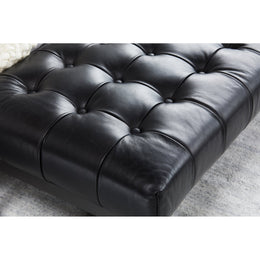 Wyatt Leather Bench, Black