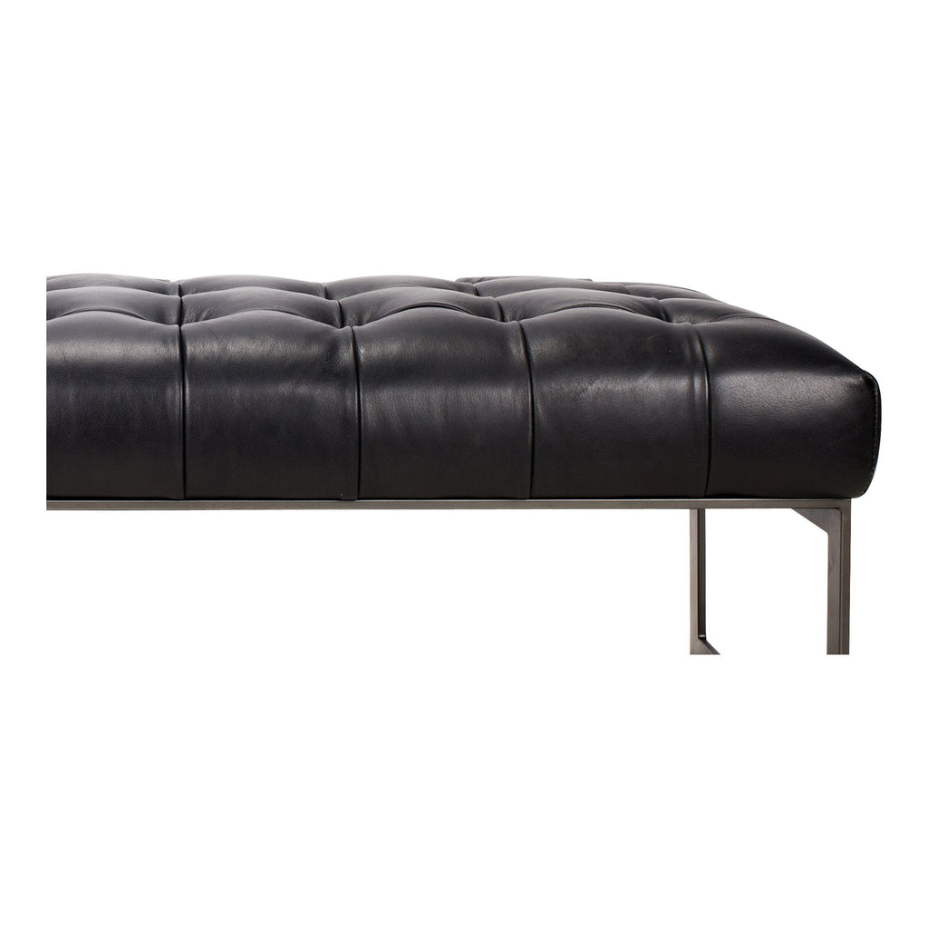 Wyatt Leather Bench, Black