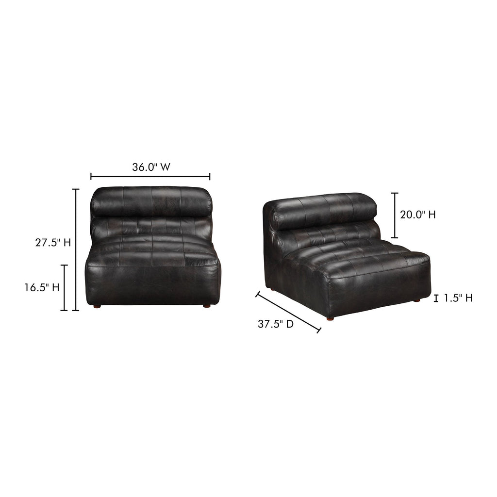 Ramsay Leather Slipper Chair, Black