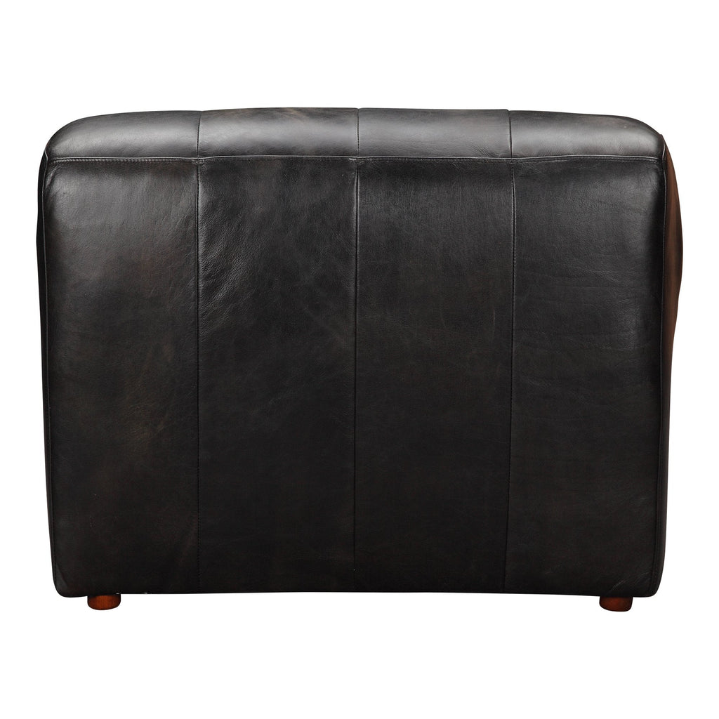 Ramsay Leather Chaise, Black