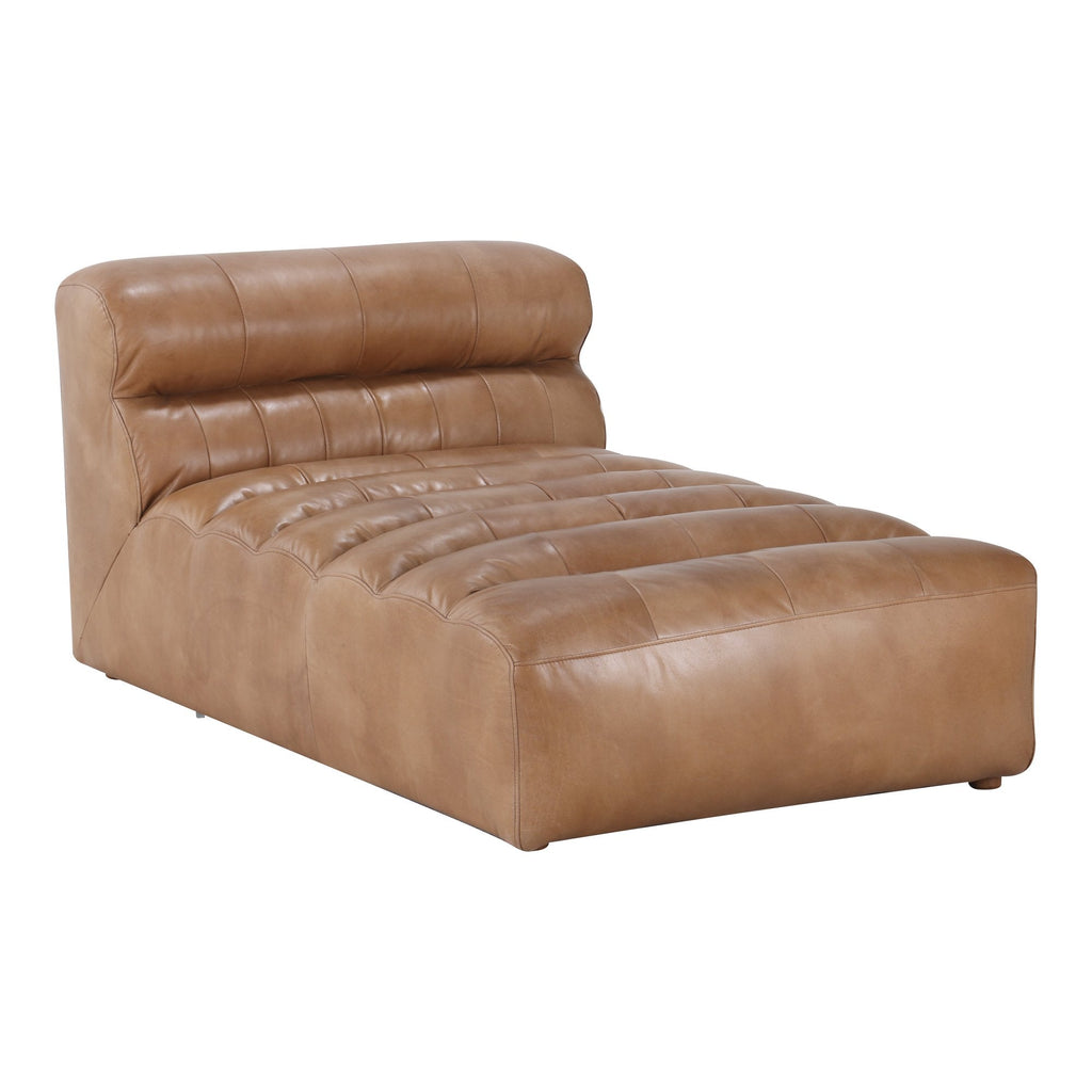 Ramsay Leather Chaise, Brown
