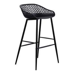 Piazza Outdoor Barstool, Black, Set of 2