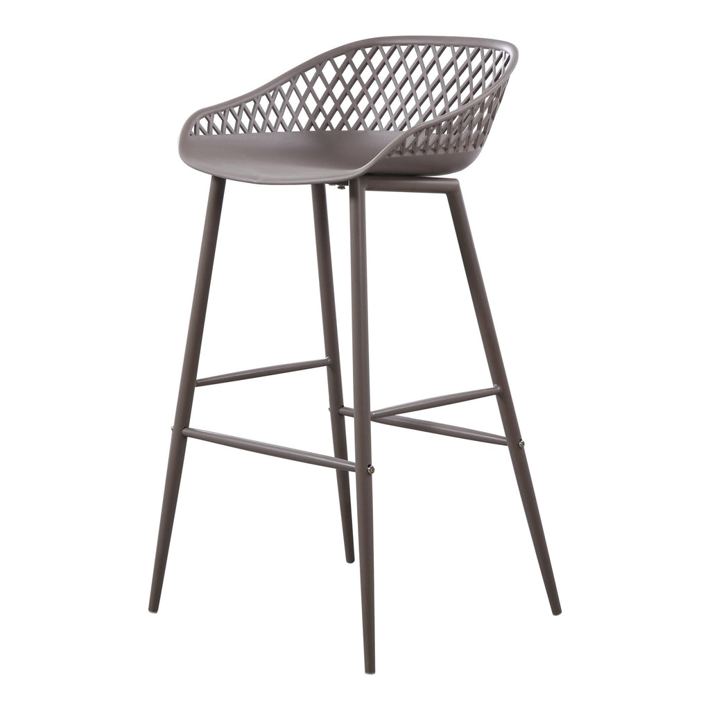 Piazza Outdoor Barstool, Grey, Set of 2