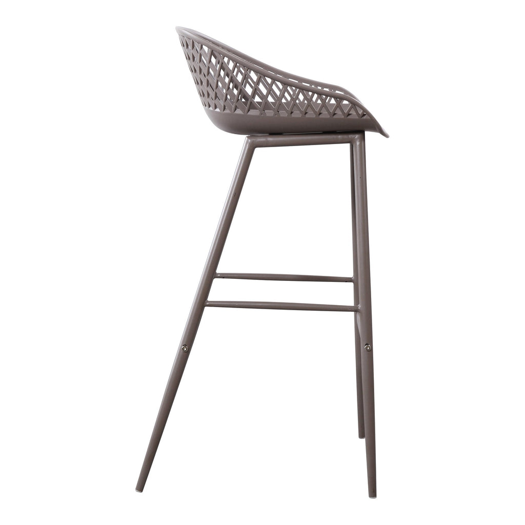 Piazza Outdoor Barstool, Grey, Set of 2