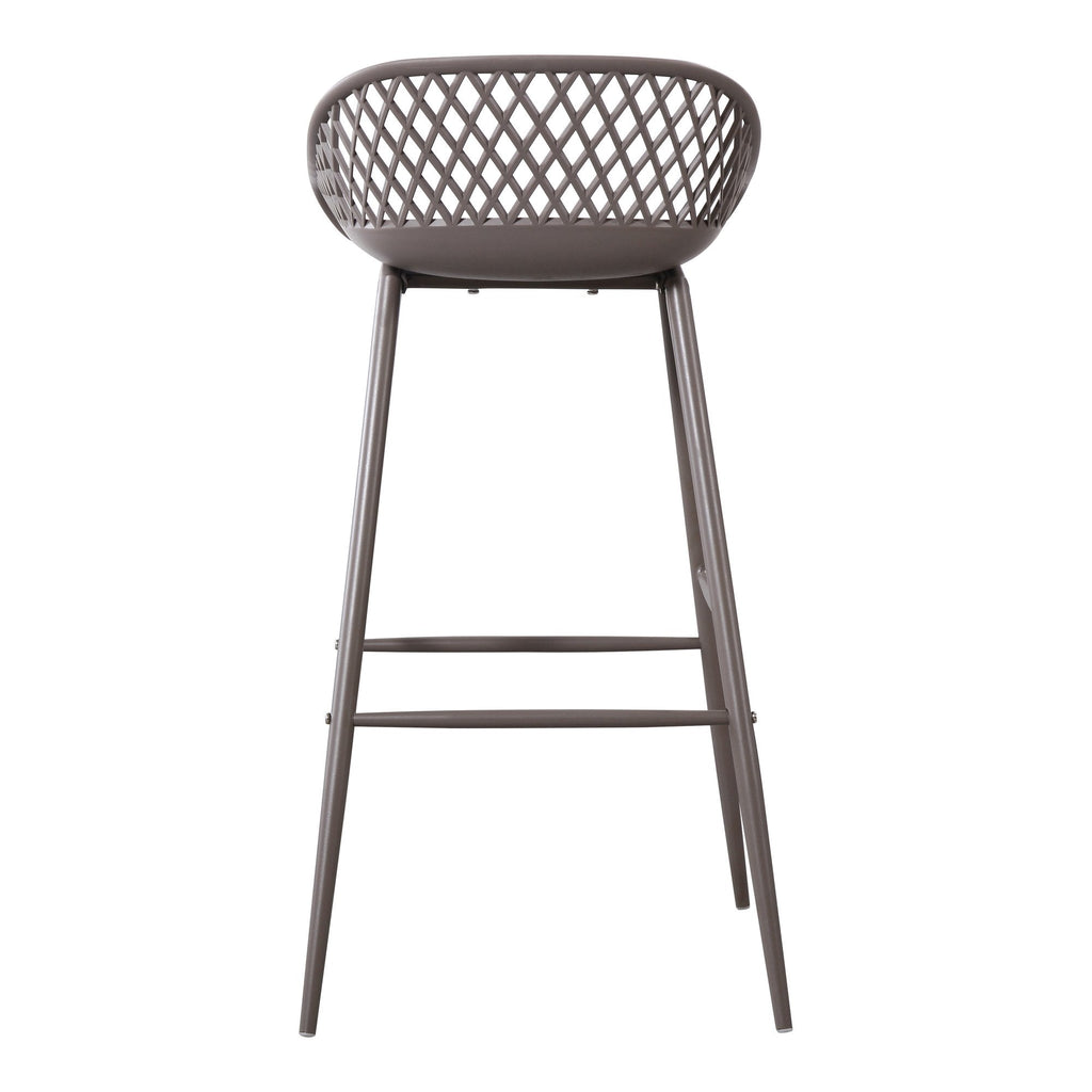 Piazza Outdoor Barstool, Grey, Set of 2