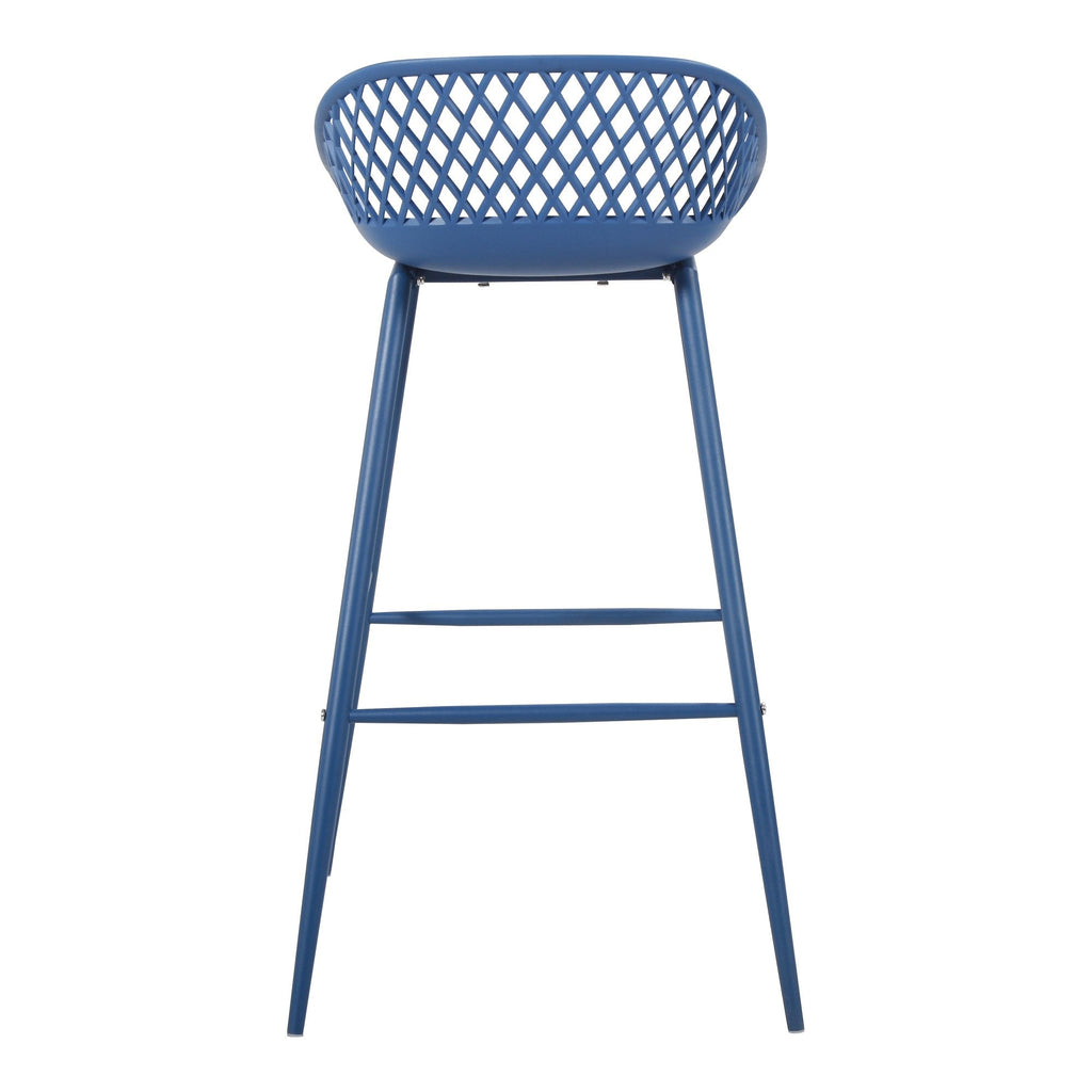 Piazza Outdoor Barstool, Blue, Set of 2