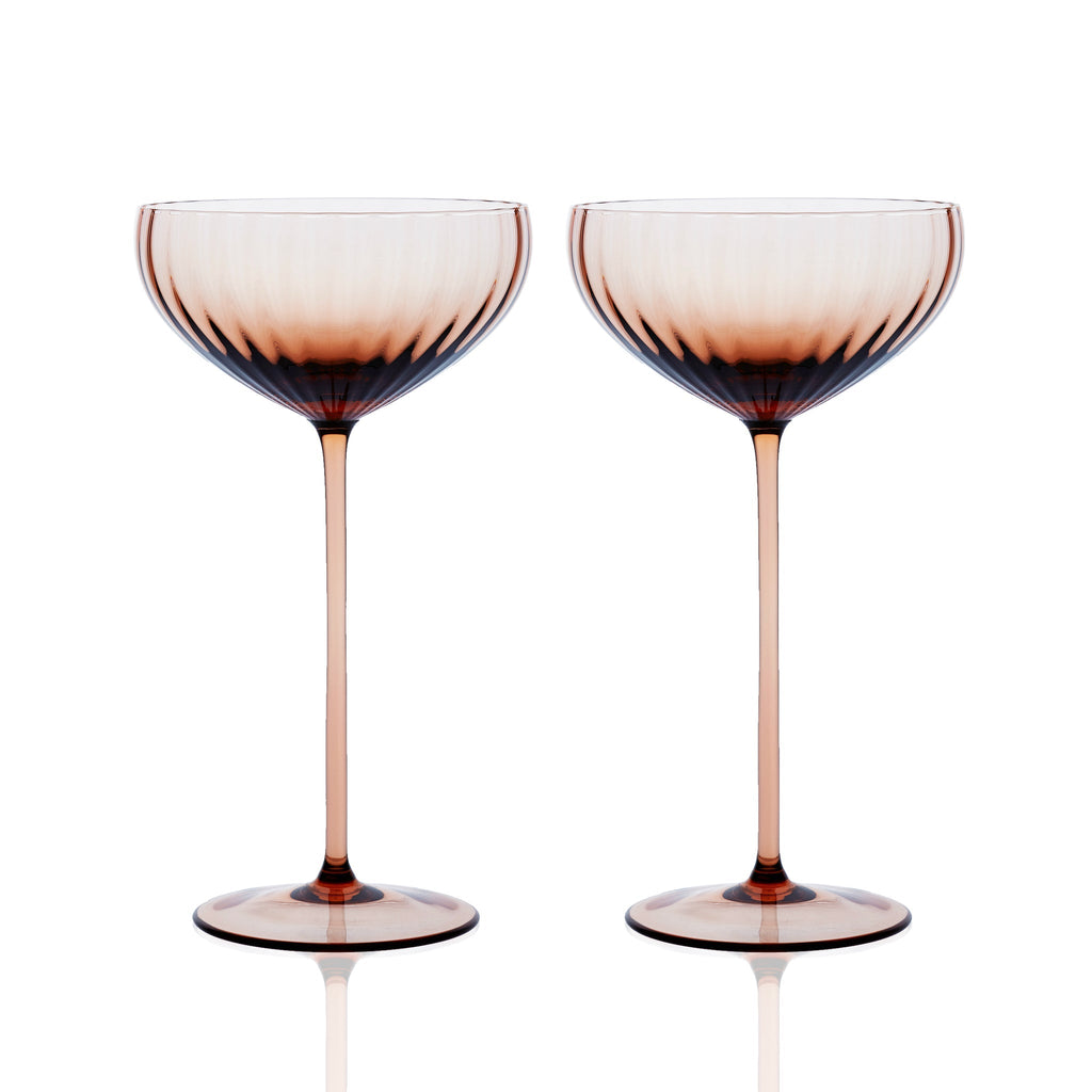 Quinn Amber Coupe Glasses, Set of 2