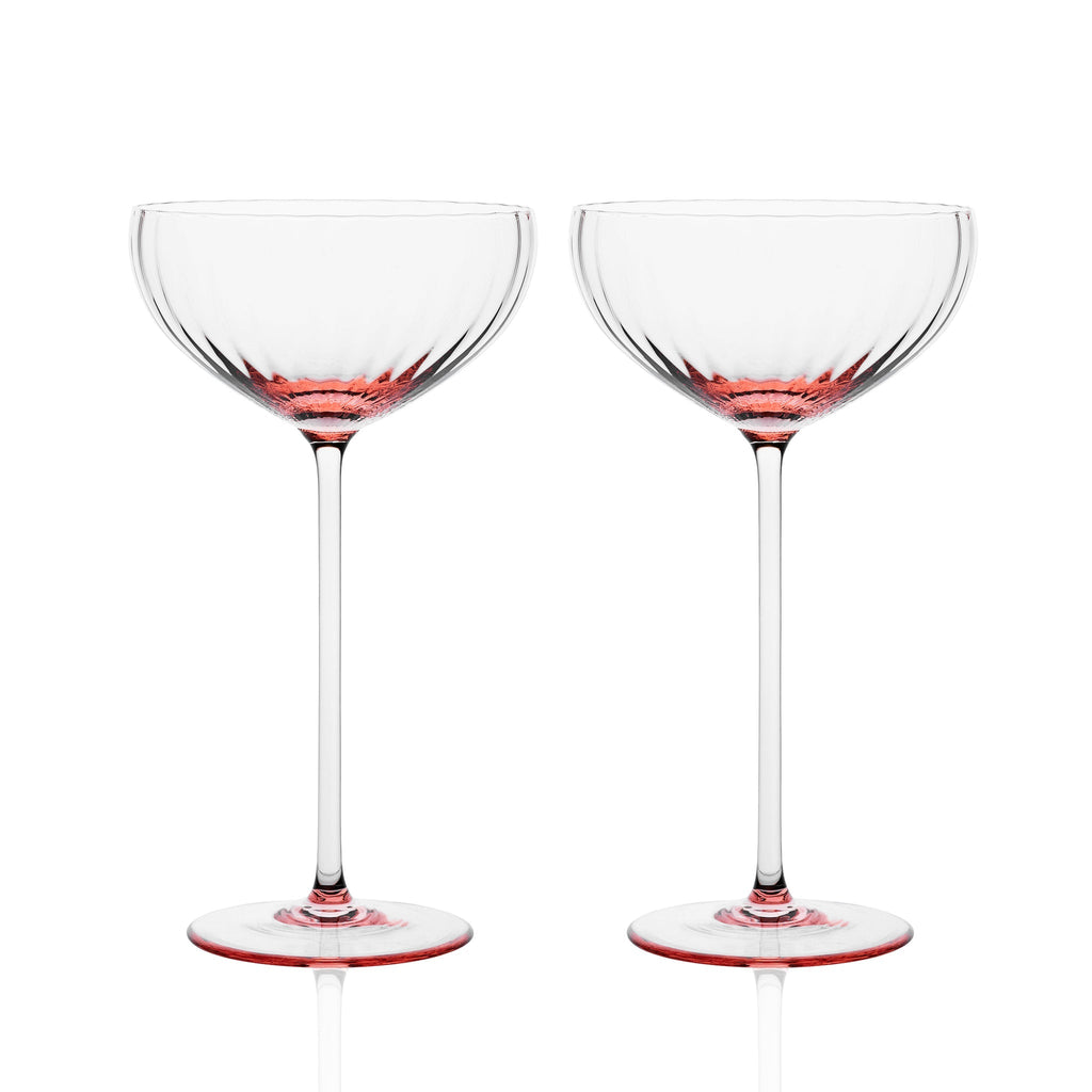 Quinn Rose Coupe Glasses, Set of 2