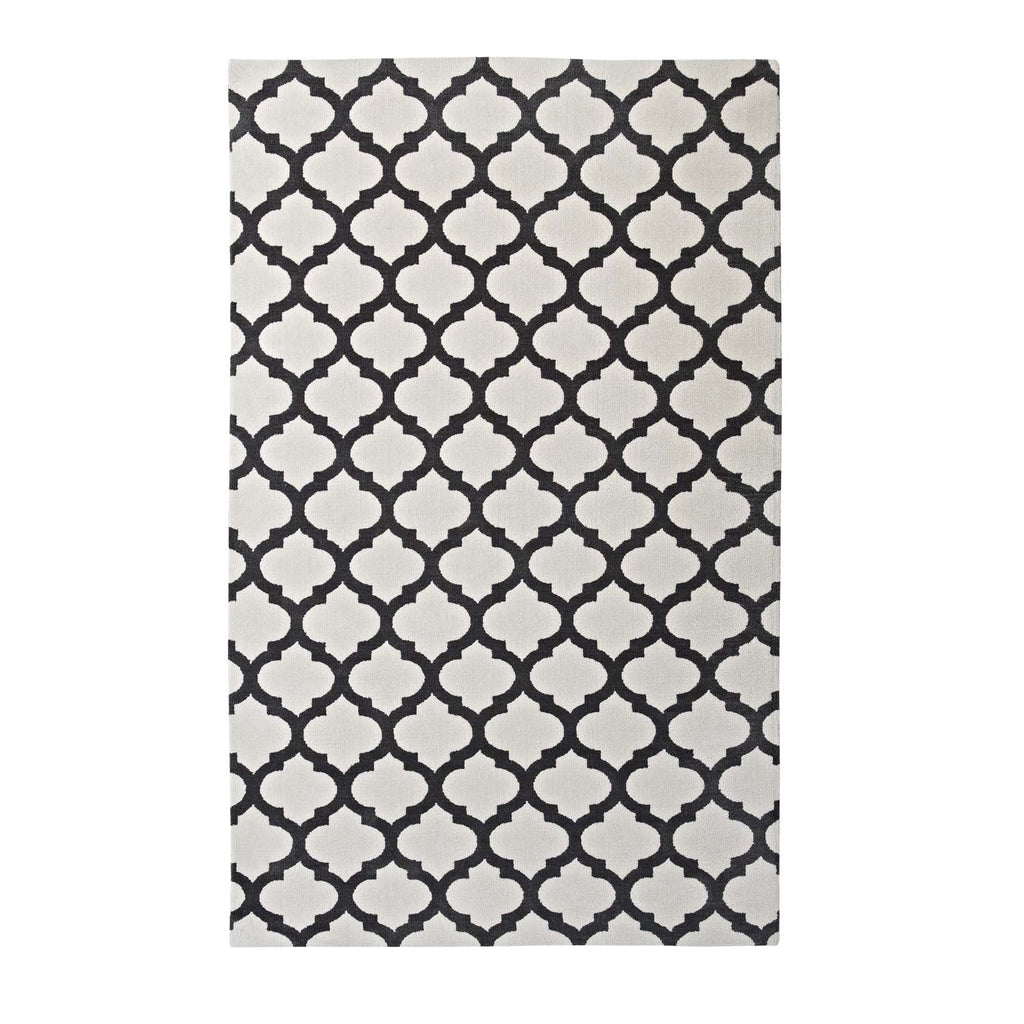 Lida Moroccan Trellis 8x10 Area Rug in Ivory and Charcoal