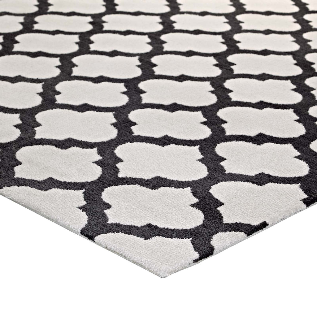 Lida Moroccan Trellis 8x10 Area Rug in Ivory and Charcoal