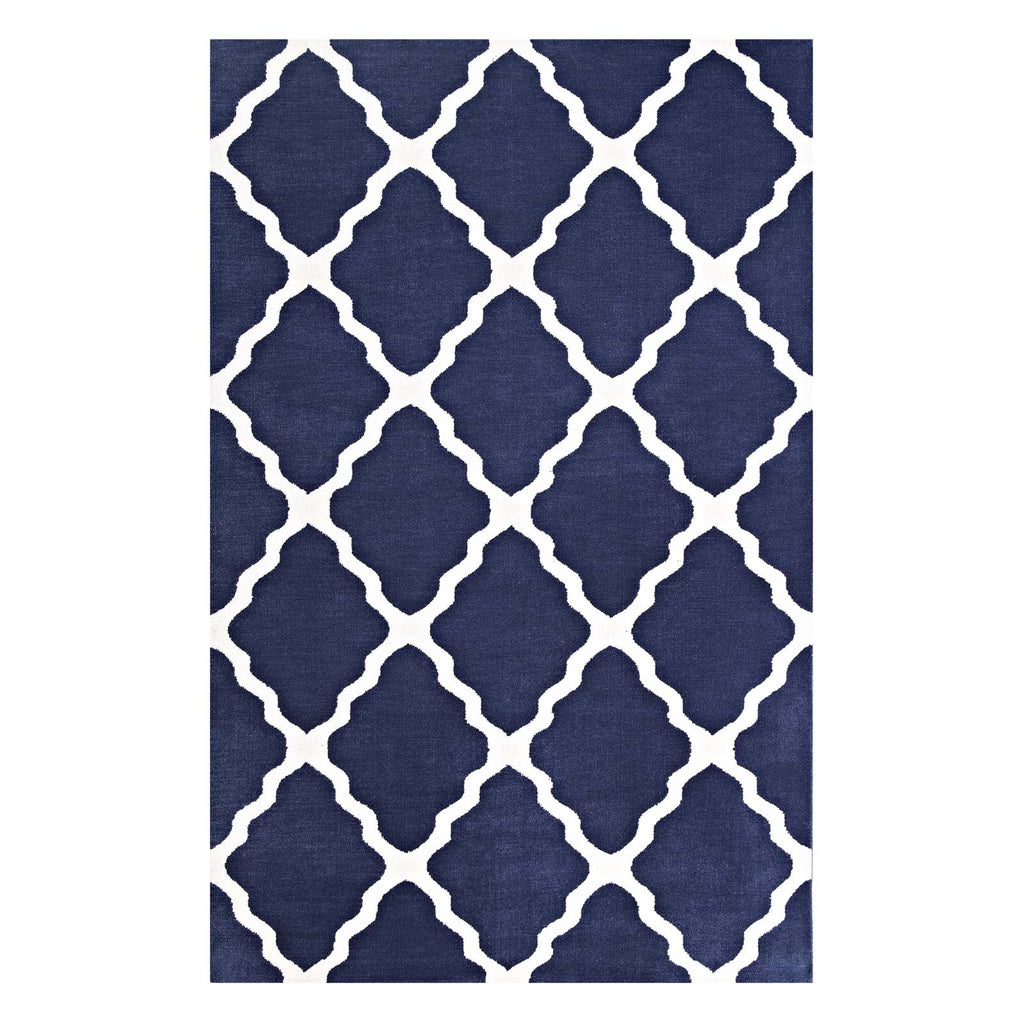 Marja Moroccan Trellis 5x8 Area Rug in Navy and Ivory