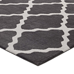 Marja Moroccan Trellis 5x8 Area Rug in Charcoal and Ivory