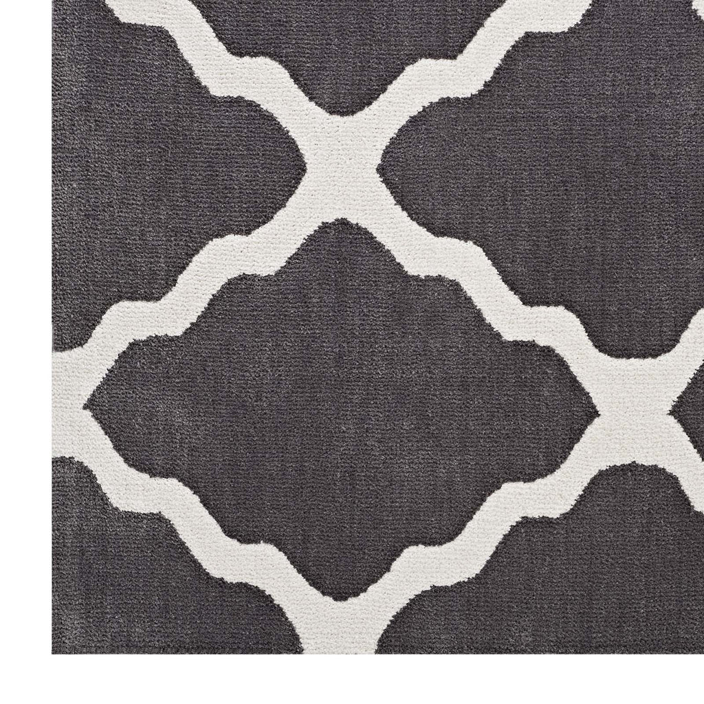 Marja Moroccan Trellis 5x8 Area Rug in Charcoal and Ivory
