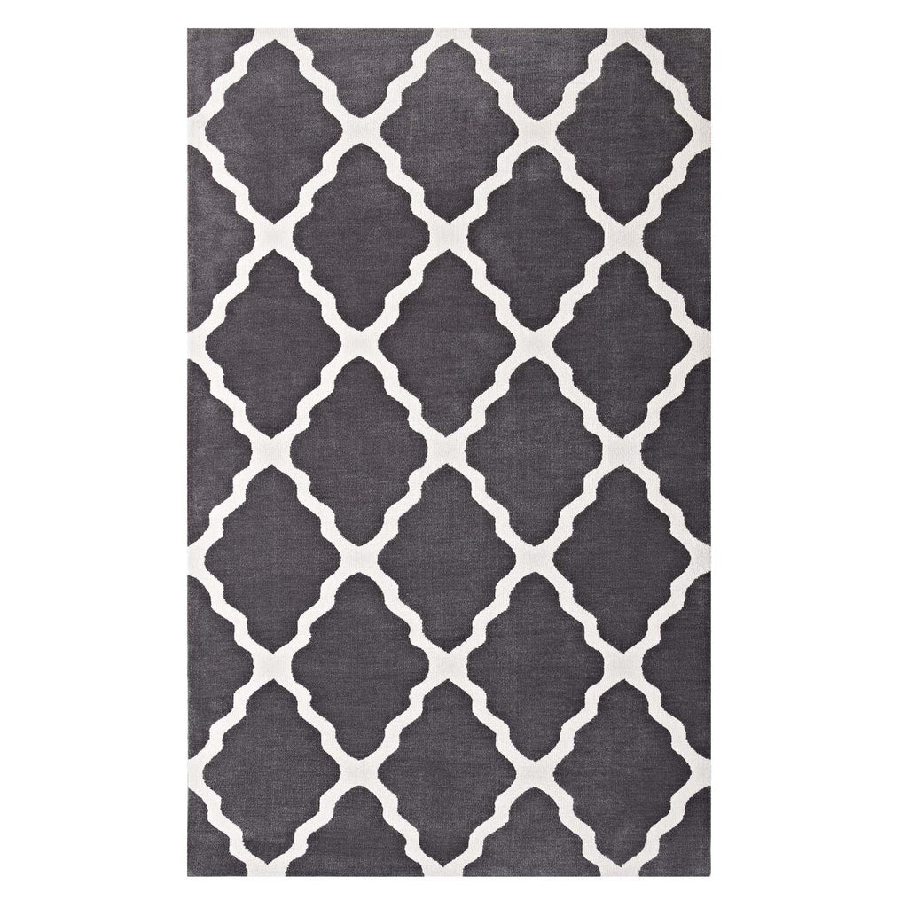 Marja Moroccan Trellis 8x10 Area Rug in Charcoal and Ivory