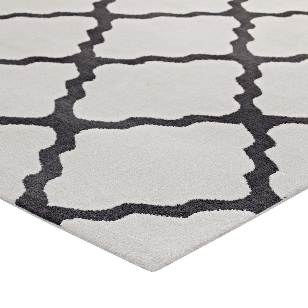 Marja Moroccan Trellis 8x10 Area Rug in Ivory and Charcoal