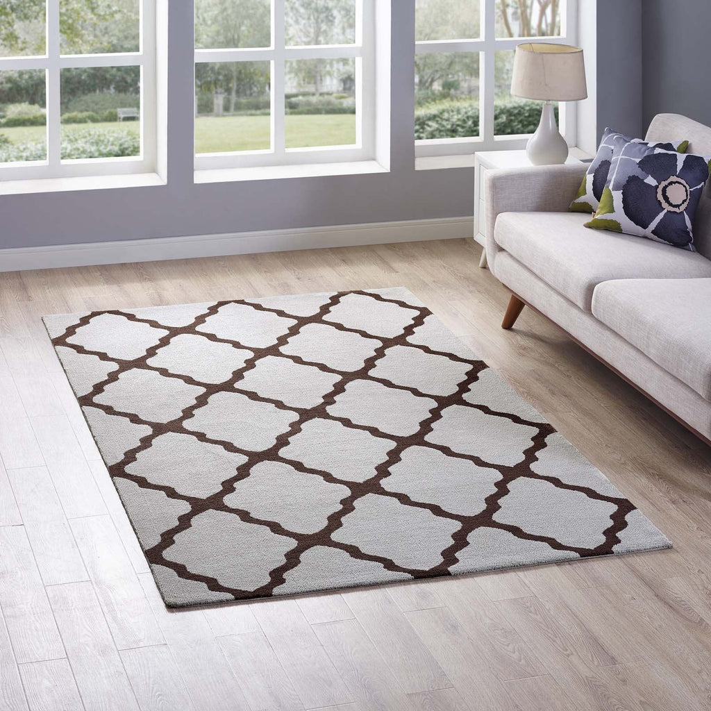 Marja Moroccan Trellis 5x8 Area Rug in Brown and Gray