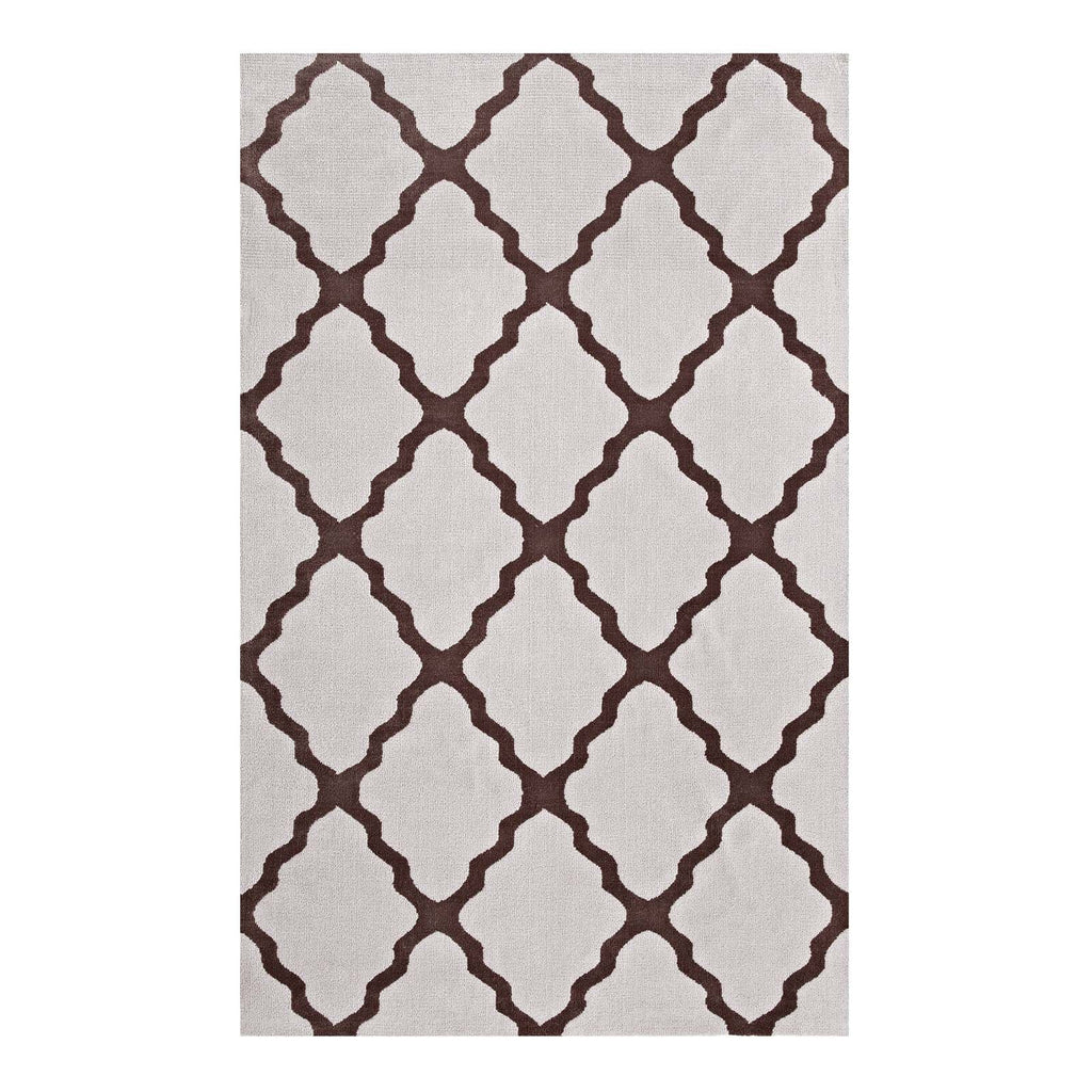 Marja Moroccan Trellis 8x10 Area Rug in Brown and Gray