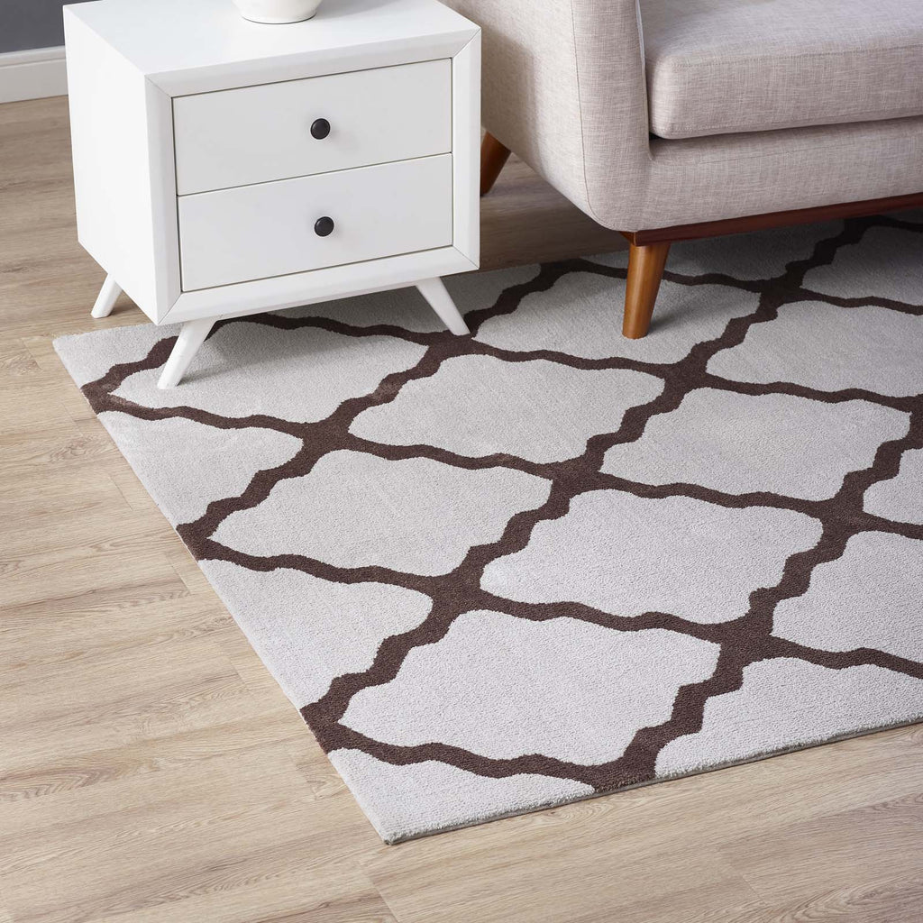 Marja Moroccan Trellis 8x10 Area Rug in Brown and Gray