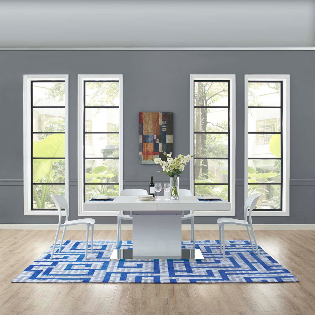 Nahia Geometric Maze 8x10 Area Rug in Ivory,Light Gray and Blue