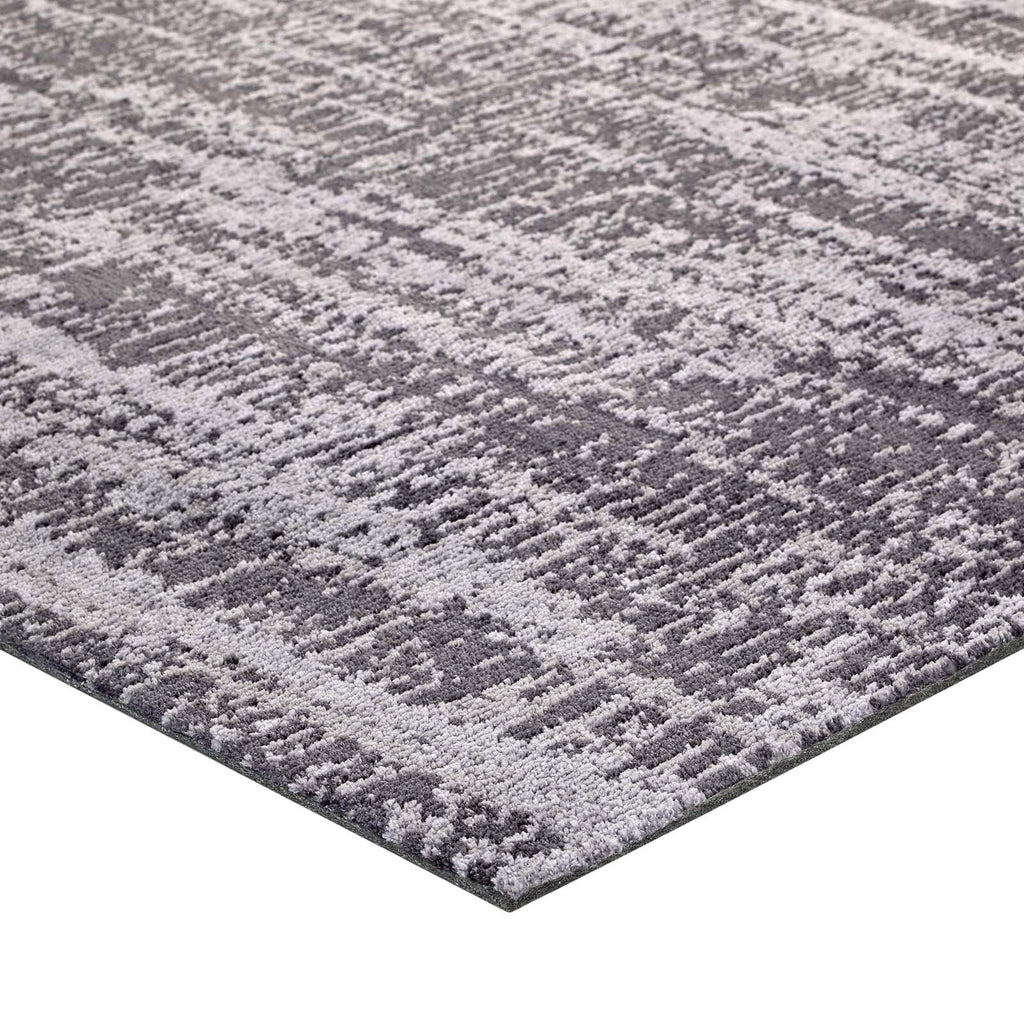 Darja Distressed Rustic Modern 5x8 Area Rug in Light and Dark Gray