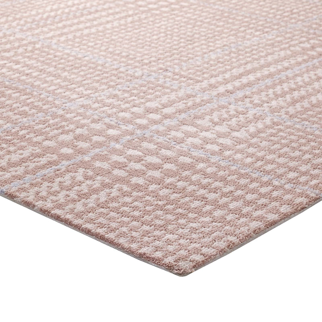 Kaja Abstract Plaid 8x10 Area Rug in Ivory,Cameo Rose and Light Blue