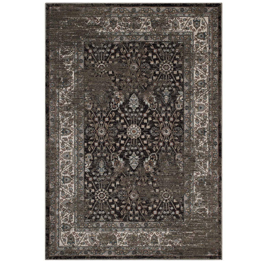 Berit Distressed Vintage Floral Lattice 5x8 Area Rug