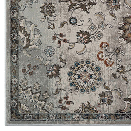 Hana Distressed Vintage Floral Lattice 5x8 Area Rug