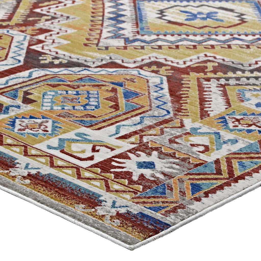 Florita Distressed Southwestern Aztec 4x6 Area Rug