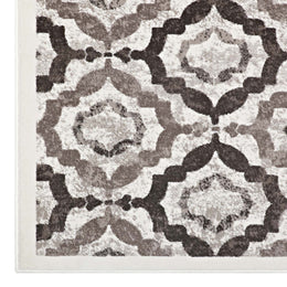 Kalinda Rustic Vintage Moroccan Trellis 5x8 Area Rug in Brown,Beige and Ivory