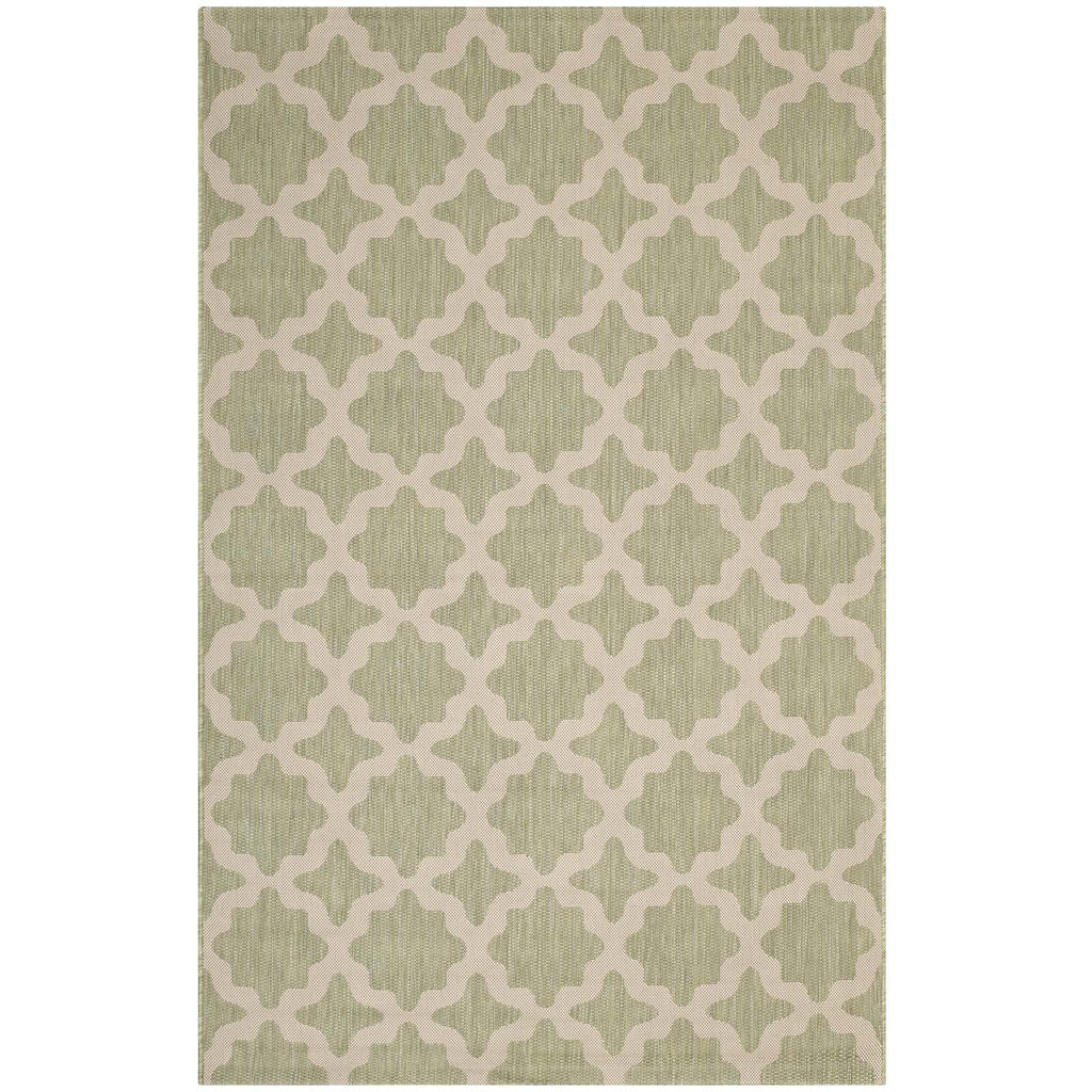 Cerelia Moroccan Trellis 5x8 Indoor and Outdoor Area Rug in Beige and Light Green