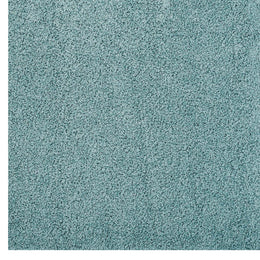 Enyssa Solid 5x8 Shag Area Rug in Aqua Blue and Ivory