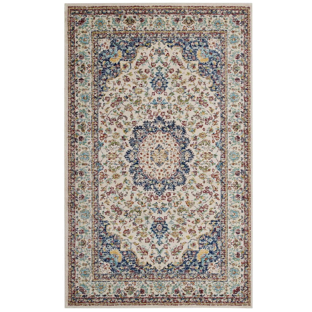 Meryam Distressed Persian Medallion 5x8 Area Rug