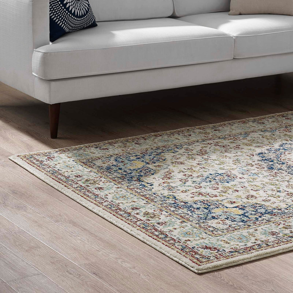 Meryam Distressed Persian Medallion 5x8 Area Rug