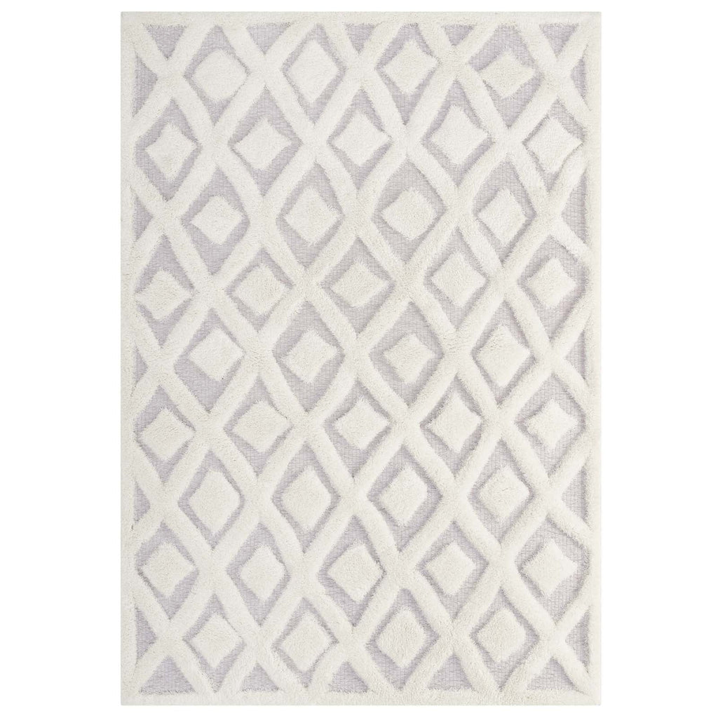 Whimsical Morsel Abstract Diamond Lattice 5x8 Shag Area Rug