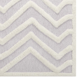 Whimsical Pathway Abstract Chevron 5x8 Shag Area Rug